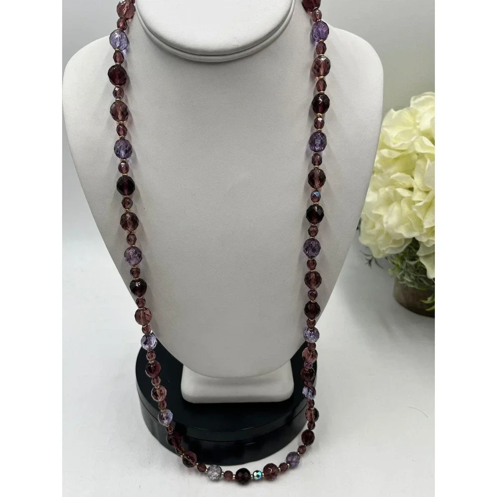 Joan Rivers Purple Aurora Borealis Faceted‎ Crystal Beaded 32